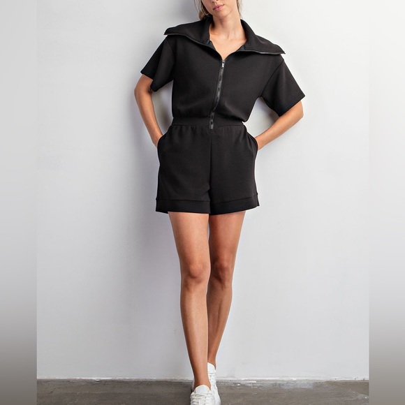 BOUTIQUE Modal Zip Romper - Picture 1 of 3